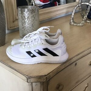 Adidas Classic White with Black Stripes Shoes